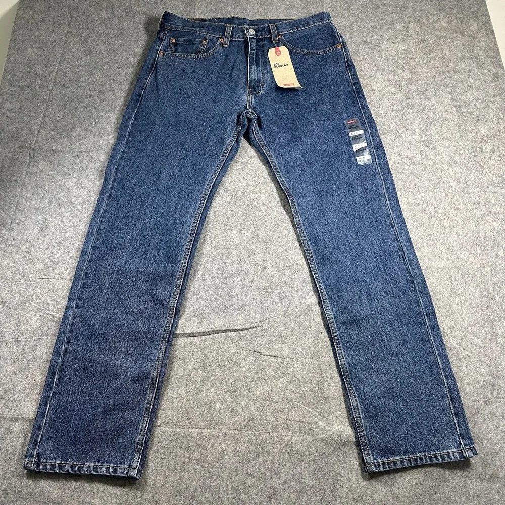 Levi's 505 Regular Men's Jeans 32x32 Light Wash Straight Leg Denim Pants